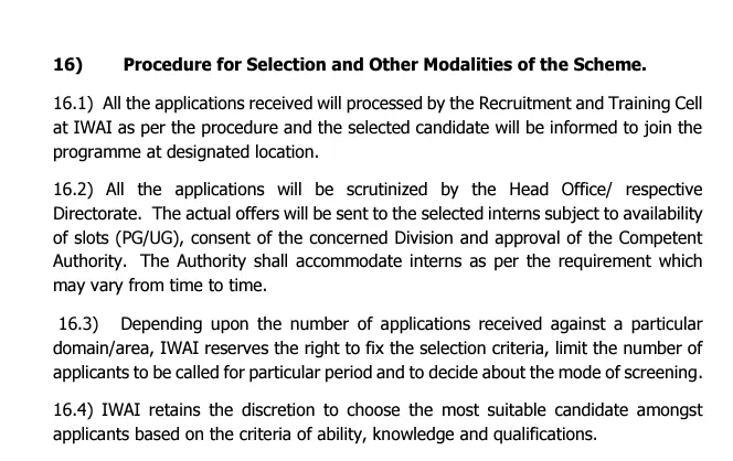 IWAI Recruitment 2024 Procedure