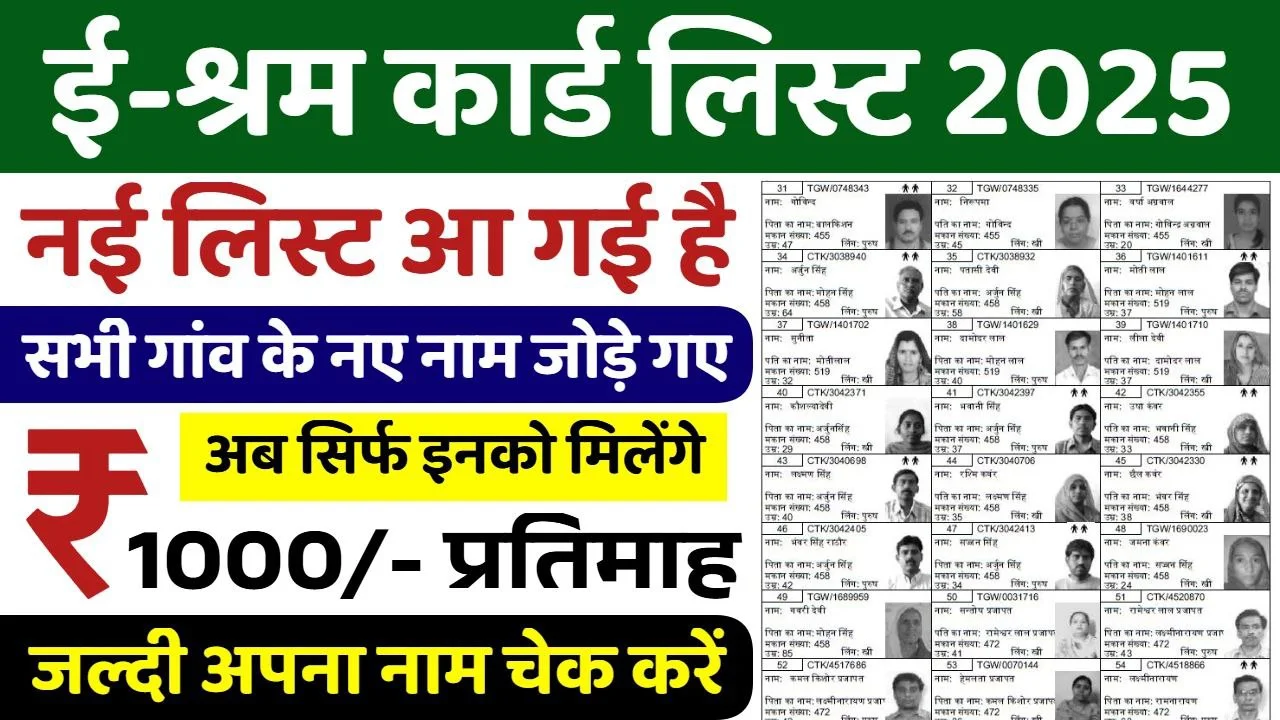 e Shram Card List 2025