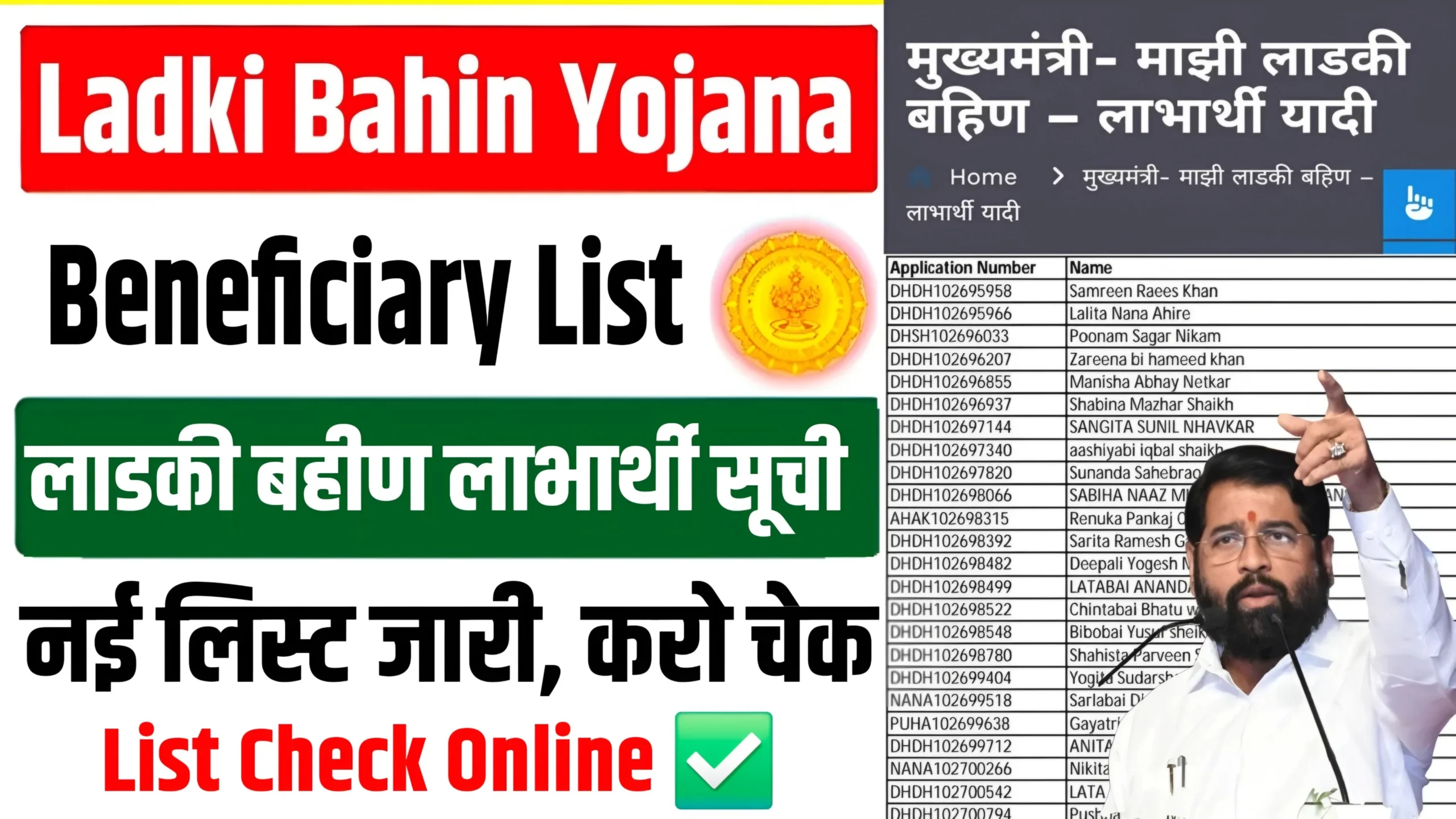 Ladki Bahin Yojana 20th Installment List